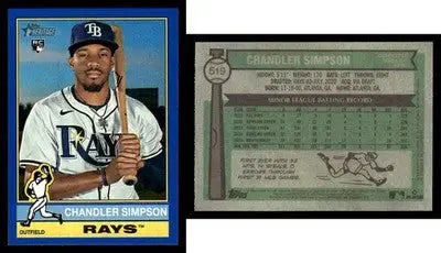 2024 Topps Heritage CHANDLER SIMPSON #519 Dark Blue Border Tampa Bay Rays RC