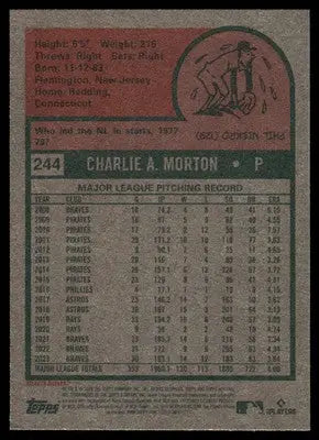 2024 Topps Heritage Charlie Morton #244 Baseball - Baseball Card Single