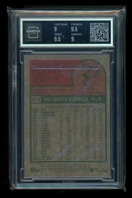 2024 Topps Heritage Chrome Max Scherzer #453 Purple Refractor Arena Club 9.5 - Baseball Card Single