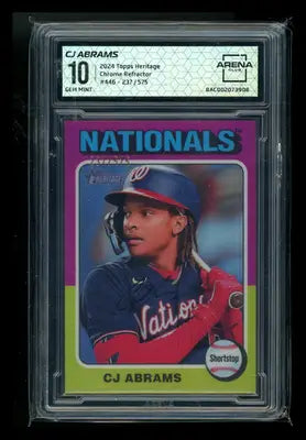 2024 Topps Heritage Chrome Refractor CJ Abrams #446 237/575 Arena Club 10 - Baseball Card Single