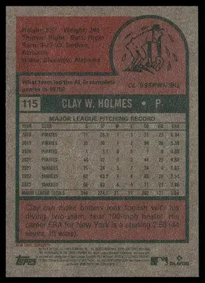 2024 Topps Heritage Clay Holmes #115 Baseball - Baseball Card Single