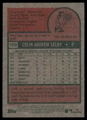 2024 Topps Heritage Colin Selby #150 RC Baseball - Baseball Card Single