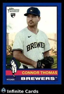 2024 Topps Heritage CONNOR THOMAS #605 Dark Blue Border Milwaukee Brewers RC