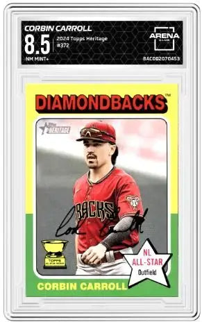 2024 Topps Heritage Corbin Carroll #372 Baseball Arena Club 8.5 - Baseball Card Single