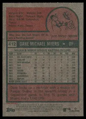 2024 Topps Heritage Dane Myers #412 RC Baseball - Baseball Card Single