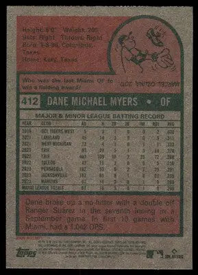 2024 Topps Heritage Dane Myers #412 RC Baseball - Baseball Card Single