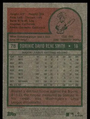 2024 Topps Heritage Dominic Smith #78 Baseball - Baseball Card Single