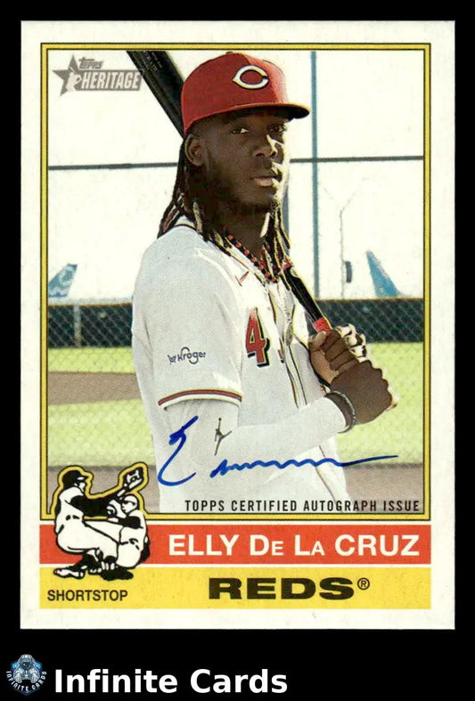 2024 Topps Heritage ELLY DE LA CRUZ #ROA-ED AU Cincinnati Reds - Baseball Card Single