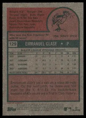 2024 Topps Heritage Emmanuel Clase #129 Baseball - Baseball Card Single
