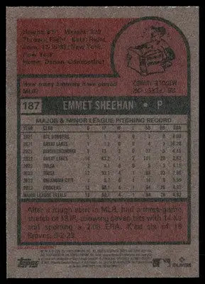2024 Topps Heritage Emmet Sheehan #187 RC Baseball - Baseball Card Single