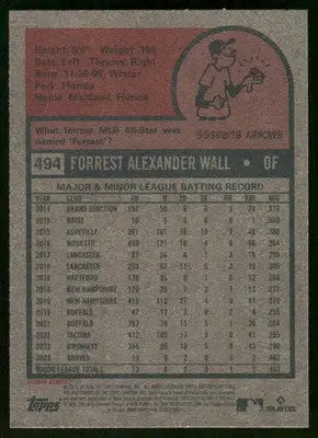 2024 Topps Heritage Forrest Wall #494 RC Baseball - Baseball Card Single