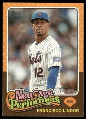 2024 Topps Heritage Francisco Lindor #NAP-11 30/30 Baseball - Baseball Card Single