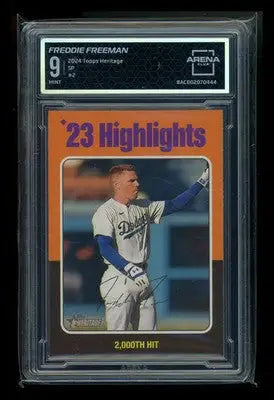 2024 Topps Heritage Freddie Freeman #2 Short Print Baseball Arena Club 9 - Baseball Card Single