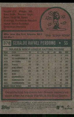 2024 Topps Heritage Geraldo Perdomo #378 Baseball - Baseball Card Single