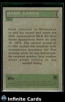 2024 Topps Heritage HANK AARON #76R-4 [Base] Milwaukee Brewers