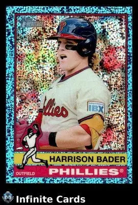 2024 Topps Heritage HARRISON BADER #503 Light Blue Sparkel Philadelphia Phillies