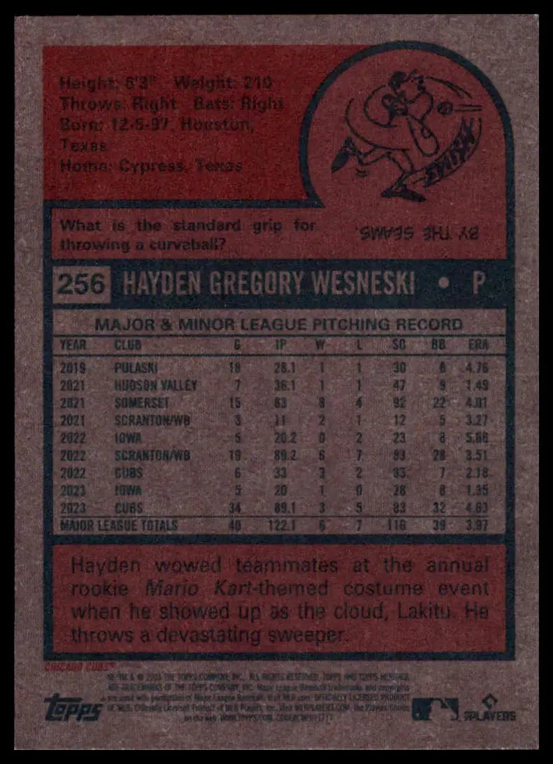 2024 Topps Heritage Hayden Wesneski 256 Chicago Cubs NM - Baseball Card Single