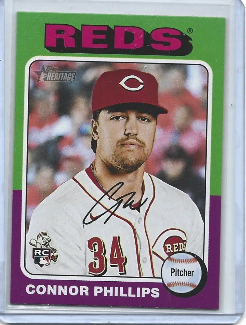 2024 Topps Heritage High Number #674 CONNOR PHILLIPS RC ROOKIE REDS k-31 - Baseball Card Single