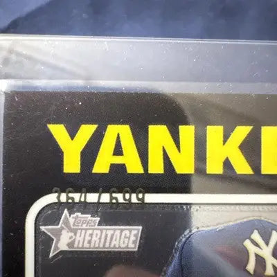 Baseball trading card in protective sleeve from 2024 Topps Heritage High Number series