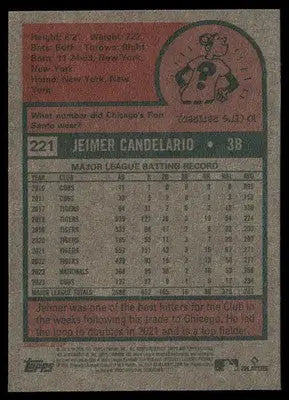 2024 Topps Heritage Jeimer Candelario #221 Baseball - Baseball Card Single
