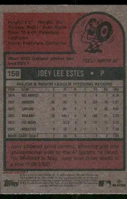 2024 Topps Heritage Joey Estes #158 RC Baseball - Baseball Card Single