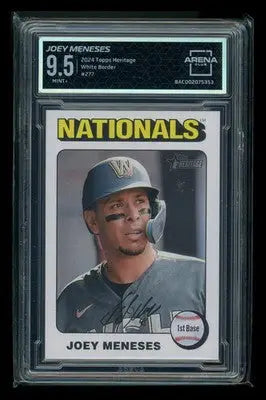 2024 Topps Heritage Joey Meneses #277 White Border Baseball Arena Club 9.5 - Baseball Card Single