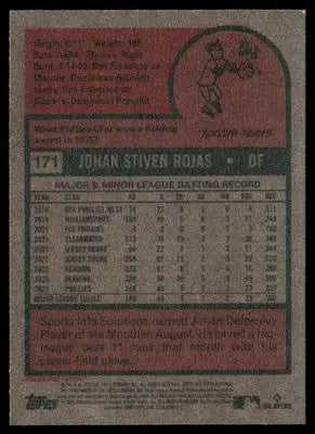 2024 Topps Heritage Johan Rojas #171 RC Baseball - Baseball Card Single