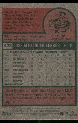 2024 Topps Heritage Jose Ferrer #423 RC Baseball