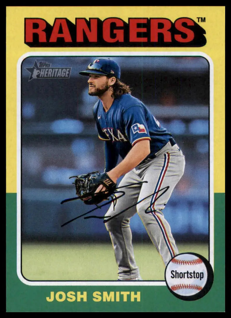 2024 Topps Heritage Josh Smith 677 Texas Rangers NM - Baseball Card Single