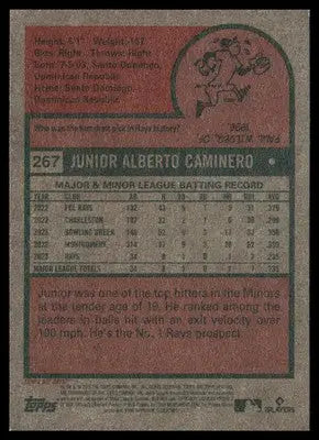 2024 Topps Heritage Junior Caminero #267 RC Baseball - Baseball Card Single