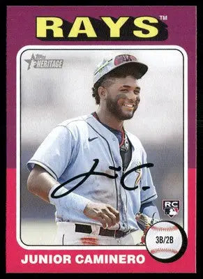 2024 Topps Heritage Junior Caminero #267 RC Baseball - Baseball Card Single