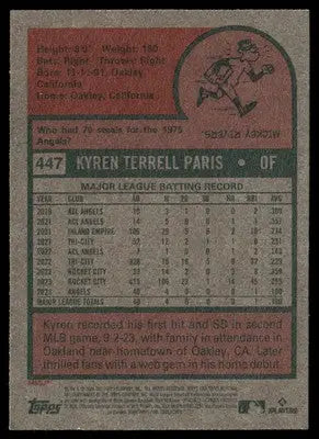 2024 Topps Heritage Kyren Paris #447 RC Baseball - Baseball Card Single