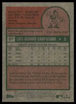 2024 Topps Heritage Luis Campusano #67 Baseball - Baseball Card Single