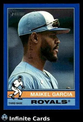2024 Topps Heritage MAIKEL GARCIA #680 Dark Blue Border Kansas City Royals