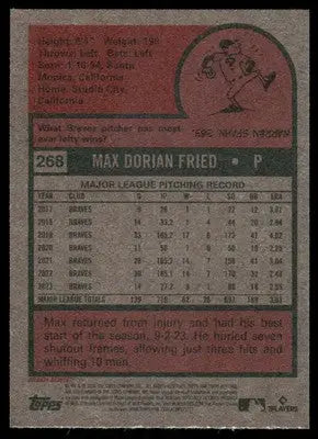 2024 Topps Heritage Max Fried #268 Baseball - Baseball Card Single