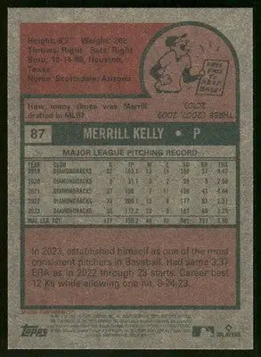 2024 Topps Heritage Merrill Kelly #87 Baseball - Baseball Card Single