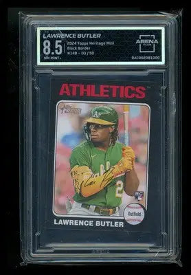 2024 Topps Heritage Mini Black Border Lawrence Butler #148 03/50 RC AC 8.5 - Baseball Card Single