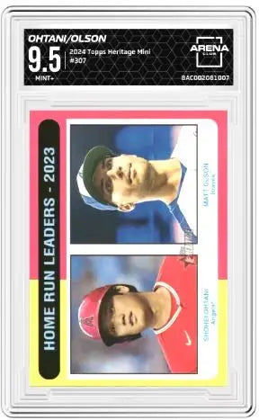 2024 Topps Heritage Mini Home Run Leaders 2023 Shohei Ohtani / Matt Olson #307 - Baseball Card Single