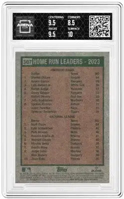 Heritage Mini Home Run Leaders 2023 baseball trading card featuring Shohei Ohtani and Matt Olson