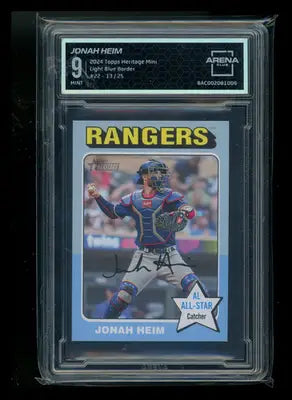 2024 Topps Heritage Mini Light Blue Border Jonah Heim #22 AL All-Star 13/25 AC 9