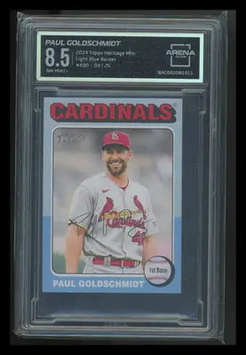 2024 Topps Heritage Mini Paul Goldschmidt #490 Blue Border 4/25 Arena Club - Baseball Card Single