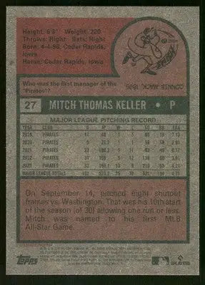 2024 Topps Heritage Mitch Keller #111 Baseball - Baseball Card Single
