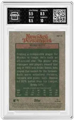 Graded Topps Heritage Mookie Betts baseball card from New Age Performers Arena Club