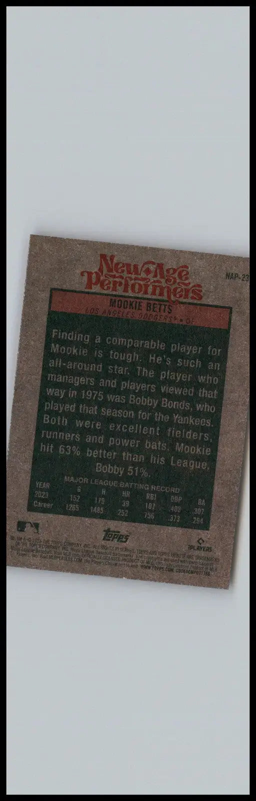 2024 Topps Heritage #NAP-23 Mookie Betts New Age Performers Los Angeles Dodgers - Baseball Card Single