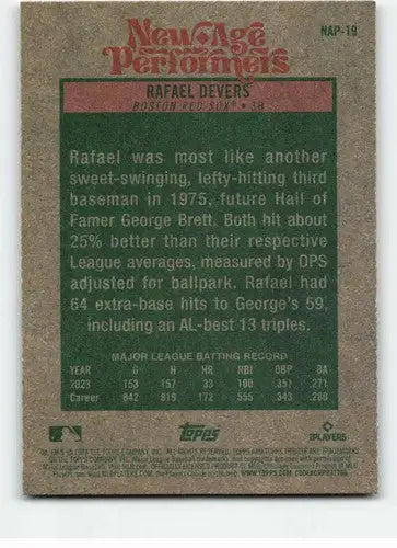 2024 Topps Heritage New Age Performers #NAP-19 Rafael Devers NM-MT Red ID:70350 - Baseball Card Single