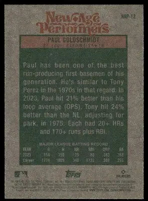 2024 Topps Heritage New Age Performers Paul Goldschmidt #NAP-12 Baseball - Baseball Card Single