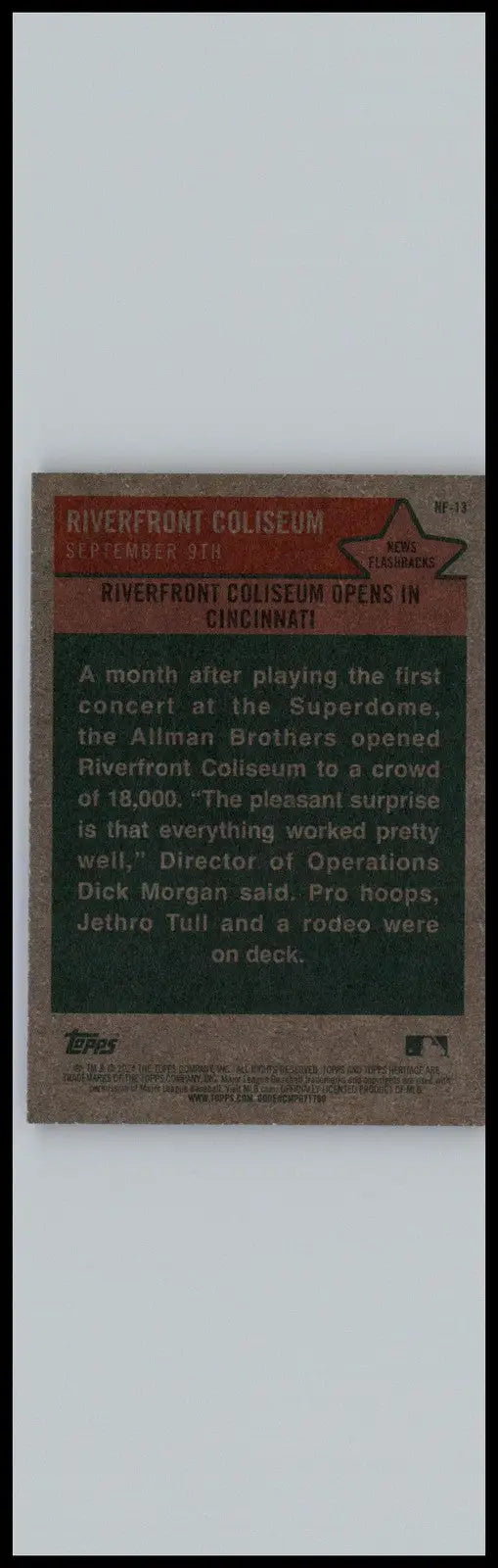 2024 Topps Heritage #NF-13 Riverfront Coliseum News Flashbacks - Baseball Card Single