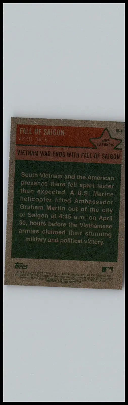 2024 Topps Heritage #NF-6 Fall of Saigon News Flashbacks - Non-Sports Card Single