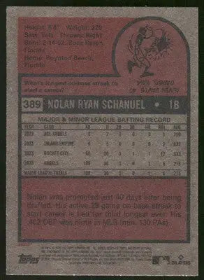 2024 Topps Heritage Nolan Schanuel #389 RC Baseball - Baseball Card Single