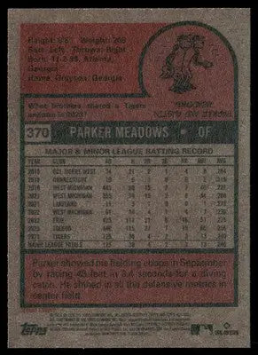 2024 Topps Heritage Parker Meadows #370 RC Baseball - Baseball Card Single